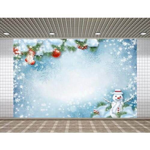 Lyavshi Christmas background with a snowman and Christmas Sock on wooden boards photography background photo studio props