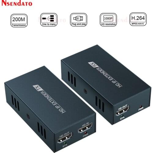 DT236 IP Network RJ45 HD Extender 200m Over UTP/STP CAT5 5e 6 Extensor HDMI-Compatible With IR LAN Network Ethernet HD Extender