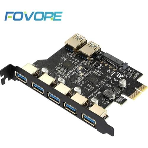 SuperSpeed USB 3 7 Port PCI-E card with 15pin SATA Power Connector PCI Express Adapter converter Card NEC720201+GL3510 chipset