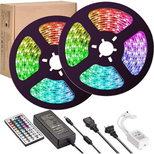 LED Strip Lights 16.4ft x 2 Rolls 5050 RGB 32.8ft/10M Color Changing Lights Flexible Tape 300 LEDs Light Strips Kit