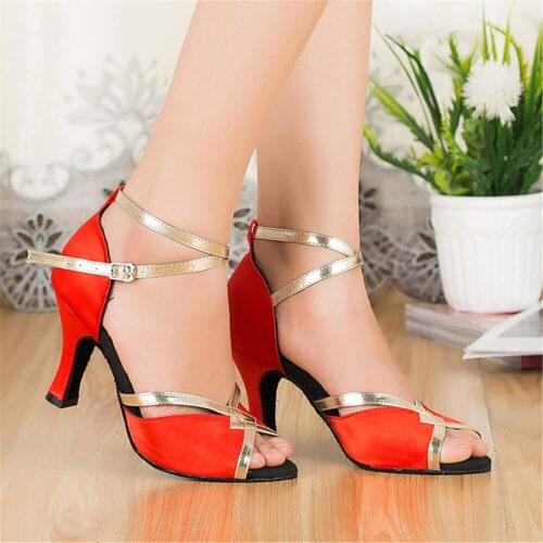 Heels 4.5-8.5 cm Zapatos de baile Size US 4-11 Six Colors For Choosing Professional Girls Popular Latin Dance Shoes JYG517