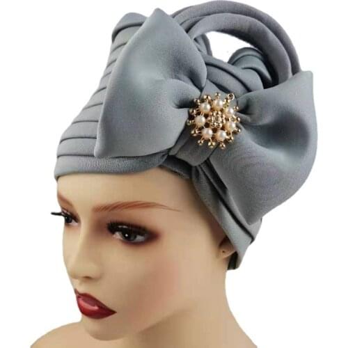 2021 New African Auto Gele Headtie Nigerian Wedding Gele Muslim Turban Cap Arab India Hat Female Head Wraps Turbante Mujer