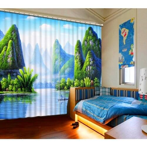 High mountain curtains hoto Blackout Window Drapes Luxury 3D Curtains For Living room Bed room Office Hotel Home
