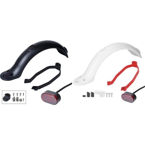 Replacement Rear Mudguard Fender Mud Splash Protector Bracket Hook Taillight Set Fit for Electric Scooters