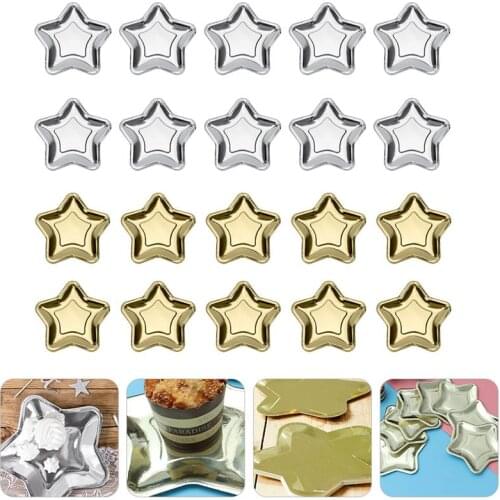 20Pcs Five Pointed Star Disposable Dishes Party Paper Plates Light Paper Trays Disposable Dishes For Christmas Party