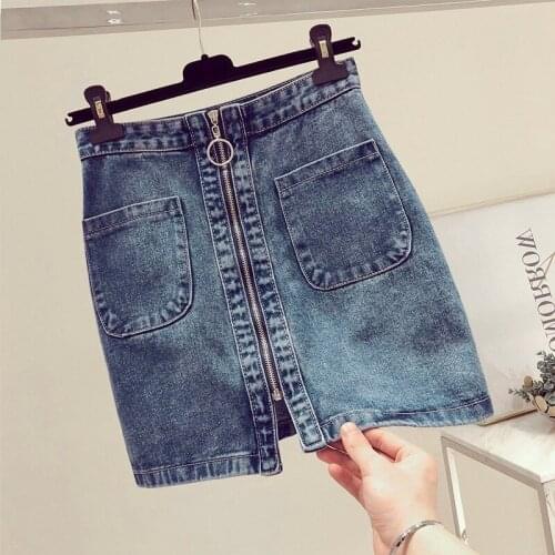 2018 Womens Skirt Autumn And Winter New Denim Skirt Bag Hip Half Skirt Women