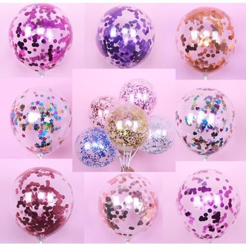 5pcs Gold Silver Confetti Balloons Happy Birthday Party Inflatable Helium Latex Balloon for Wedding Birthday Party Decorations