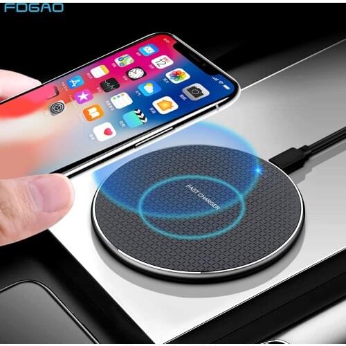 FDGAO 10W Qi Wireless Charger Fast Charging Pad For iPhone 12 Mini 11 Pro XS Max XR X 8 Plus For Samsung Galaxy S21 S20 Note 20