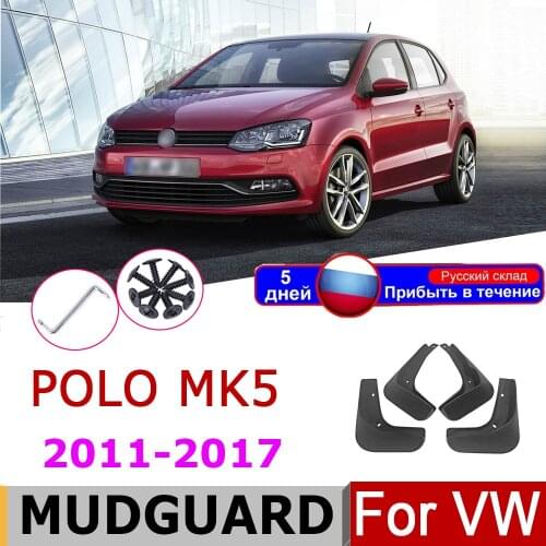 Car Mudflap Fender Fo VW Volkswagen Polo 6R 6C 2017~2010 Mud Flaps Guard Splash Flap Mudguard Accessories 2016 2015 2014