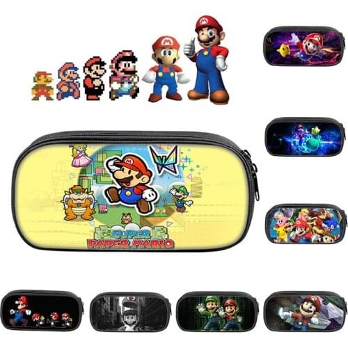 Game Super Mario Pencil Case New Cartoon Large Capacity Kawaii Pencilcase School Pen Case Supplies Pencil Bag Box Pencils Pouch