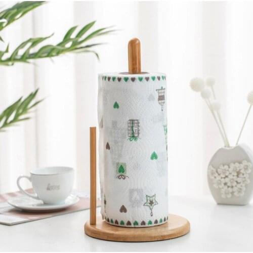 Toilet Paper Holder Creative Bamboo Decorative Counter Tissue Towel Paper Hanger Holder Stand Rack For Home Restaurant Kitchen