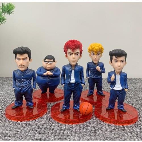 5pcs/set SLAM DUNK Anime Figure Sakuragis Gang Figure Sakuragi Hanamichi Kaede Rukawa PVC Action Figure Collectible Model Toys