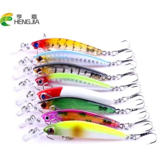 HENGJIA 8PCS 7CM-4G Professional Minnow Hard Bait 3D Eyes Wobblers Bass Isca Fishing Tackle