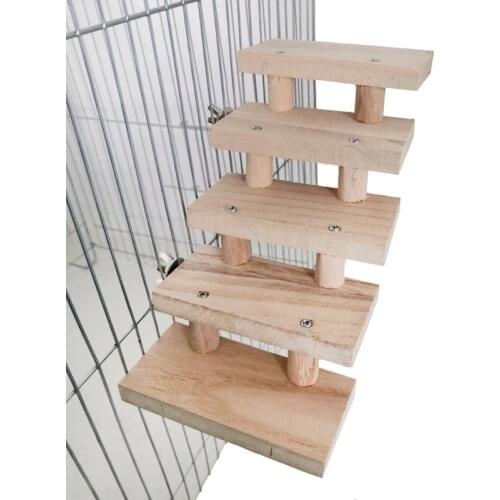 Hamster Ladder Toys 3/4/5/6/7/8 Layers Wood Ladder Bird Parrot Toy Climbing Stairs Pet Toys Gift Pet Cage Accessories