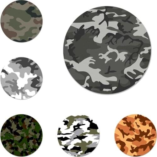 58mm Camouflage Pattern Camo Military Army Brooch Pin Cosplay Badge Accessories For Clothes Backpack Decoration Gift