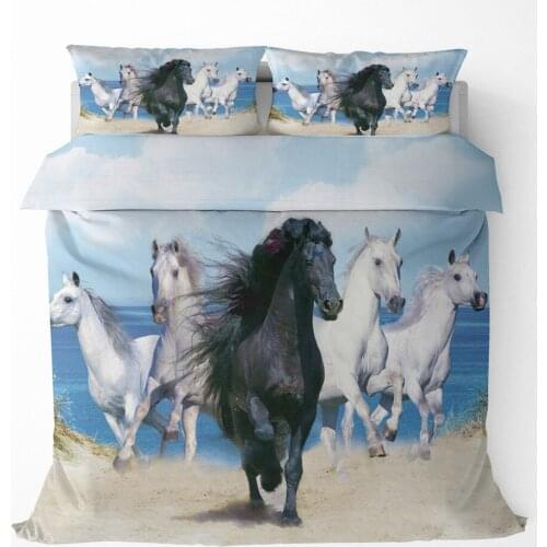 3d Print Horse Bedding Sets Sex Cover Set Quilt Duvet Cover Pillow Bed Bedroom Decor Pattern NO Bed Sheets
