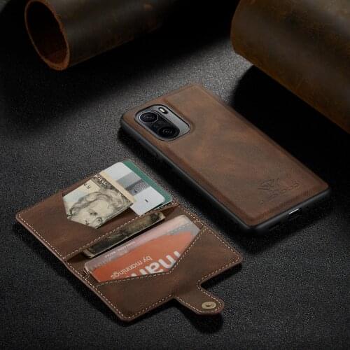 Leather Case+Detachable Card Slot Wallet Bag Magnetic Stand Cover For Xiaomi POCO F3 /Redmi K40 /K40 Pro Mi 11i