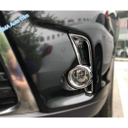 Lapetus Auto Styling Chrome Front Foglight Fog Lights Lamp Cover Trim 2 Pcs Fit For Toyota Highlander Kluger 2017 2018 2019 ABS