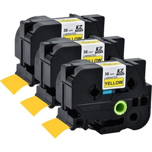 3pcs Compatible Tze661 36mm Black On Yellow Tze-661 TZE 661 TZ-661 TZ661 Label Tape Compatible for P-touch brother label printer