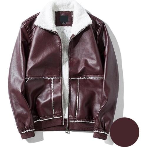 MRMT 2021 Brand Mens Jackets Leather Plus Velvet Thickened Overcoat for Male Leather Jacket Outer Wear Clothing Garment