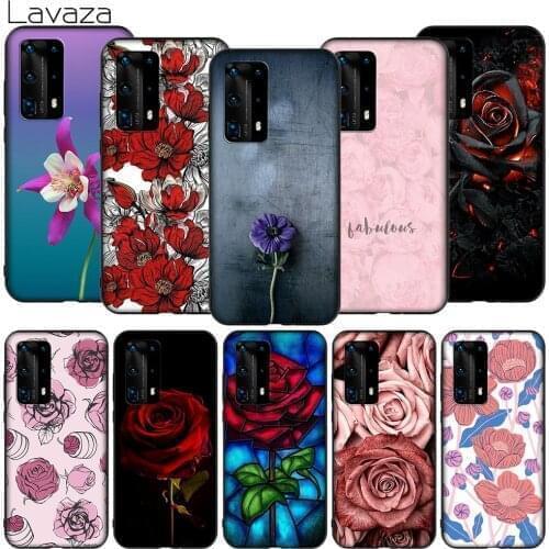 Lavaza K104 Pink Flower Peony Soft Case for Huawei Mate Nova 2 2i 3 3i 4E 5 5i 5T Smart 6 7 10 20 30 SE Pro Lite