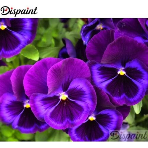 Dispaint Full Square/Round Drill 5D DIY Diamond Painting "purple flower" 3D Embroidery Cross Stitch Home Decor Gift A18890