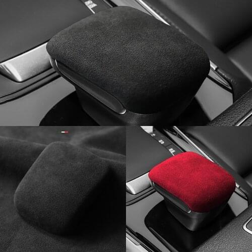 1pcs Alcantara Car Gear Shift Knob Cover Sticker Auto Interior Accessories Decals For Mercedes Benz GLB Class glb180 glb200 2020