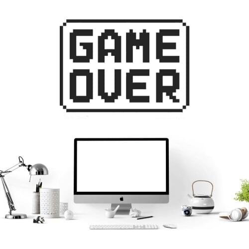 Game Over Wall Sticker Decal Game Sticker Gamer Home Playroom Wall Art Decoration A00514