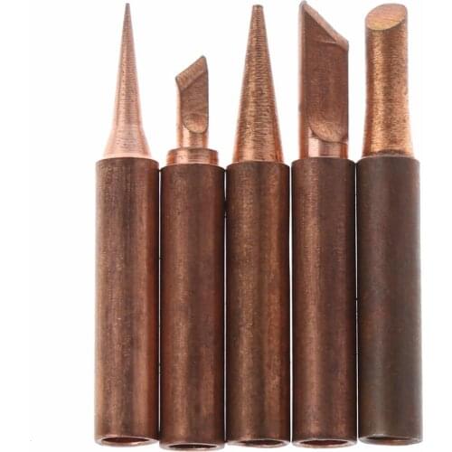5Pcs/Set Pure Copper 900M-T Soldering Iron Tip Lead-free For Hakko Soldering Rework Station