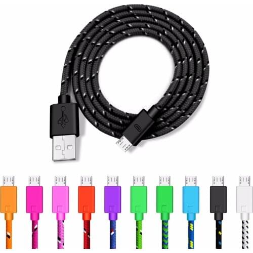 Nylon Micro USB Cable 3A Fast Charging Charger Microusb Cable For Samsung Xiaomi Android Mobile Phone Wire Cord 1m 2m 3m