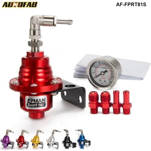 New Jdm Aluminum Adjustable Fuel Pressure Regulator FPR Type S W' White Gauge 88-91 For Honda AF-FPRT81S