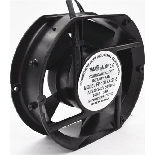 Axial Fan 220V/110V 38W Dual Ball Bearing Cooling Fan Oval 172x150x51mm