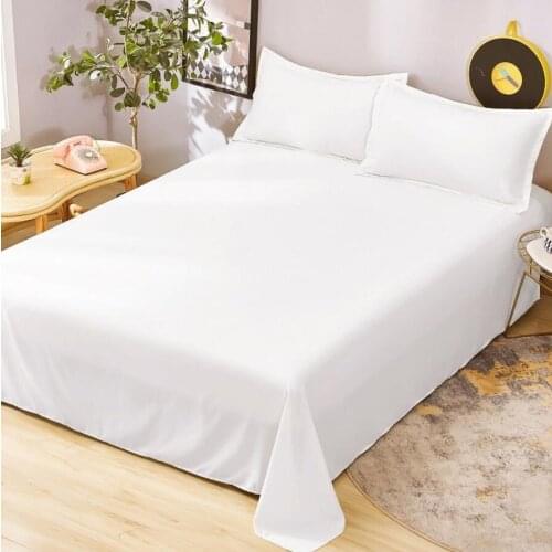 Bedding Sheet Solid Color Flat Sheet Bed Linen Soft Breathable 230x250 Bedspread Black White Bedsheet Single Double Queen King