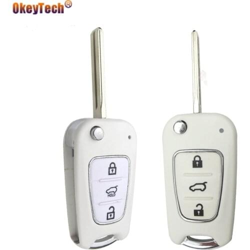 OkeyTech Flip Folding Remote Control Key Shell Fob Cover For Kia Rio 3 Picanto Sportage K2 K3 K5 For Hyundai IX35 I30 Car Case