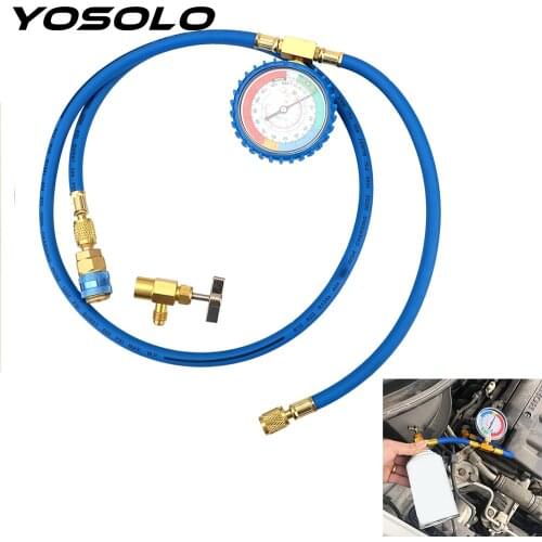 YOSOLO Car Air Conditioning Refrigerant Recharge Hose R134A Reparing Tools Pressure Gauge Measuring Kit Car Accessories