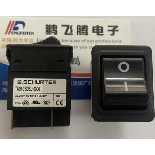 1PCS Swiss SCHURTER circuit breaker rocker switch 4 feet 2 gear 10A 4435.0070 TA35-CBDBL100C0 36*29