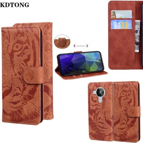 Tiger Embossing Phone Case for Nokia 7.3 6.2 5.4 5.3 4.2 3.4 3.2 2.4 2.2 1.3 Capa Leather Card Slot Wallet Holder Protect Cover