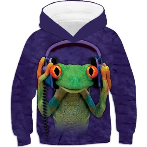 Sweatshirt boy girl 3D Hoodies Frog lizard cat Animal Pattern Pullover Unisex Casual Creative Oversized Hoodies Animal series
