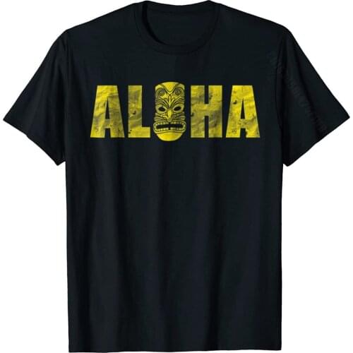 Vintage Aloha Tiki T-Shirt Hawaiian Luau Vacation Gift Tee Printed On Mens Top T-Shirts Designer Cotton Tops Tees Design