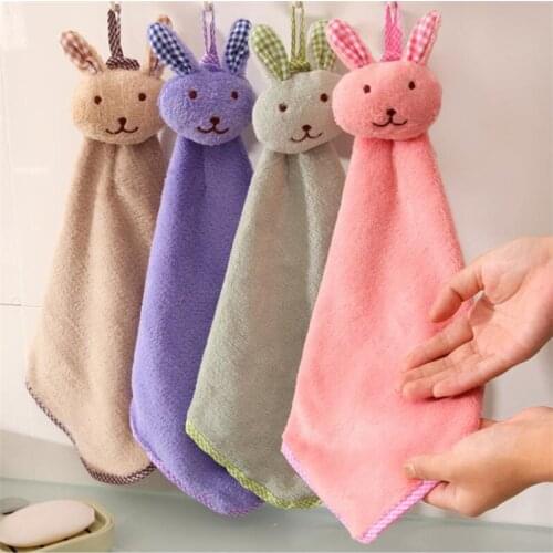 Rabbit Hare Bunny Microfiber Glass Dish Beatch Hand Towel Quick Dry Accessories Cleaning Kitchen Home Bathroom Hanging Bath
