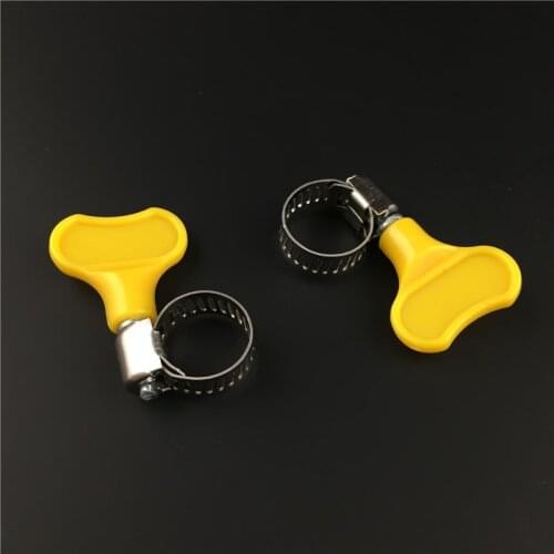 2pcs 8-12mm/10-16mm/13-19mm/16-25mm/19-29mm Butterfly Type Pipe Clamps with handle Stainless steel hose Clamp For Home Beer Brew