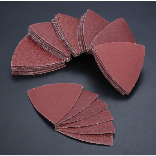 10Pcs 40-240 Grits 80mm Triangle Sand Paper Sanding Sheets Discs Pads Sandpaper Hook Loop for Grinding Polishing Abrasive Tools
