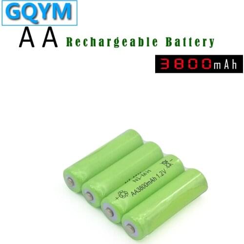10pcs Ni-MH 1.2V AA Rechargeable 3800mAh 2A Neutral Battery Rechargeable battery AA batteries