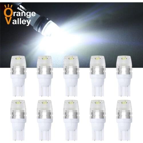 10Pcs Wholesale T10 LED Light White Super Bright W5W 194 192 168 DC 12V Auto Car Bulb Reading Light Lamp