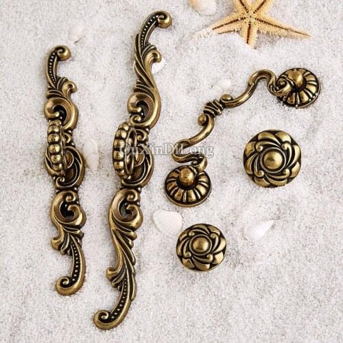 Retro Vintage 10PCS European Antique Kitchen Door Furniture Handles Cupboard Drawer Wardrobe Wine Cabinet Pulls Handles & Knobs