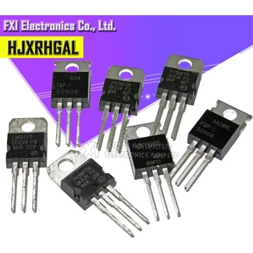 10PCS FQP30N06 FQP50N06 STP55NF06 STP65NF06 STP75NF75 LM317T IRF3205 Transistor TO-220 TO220 30N06 50N06 55NF06 65NF06 75NF75