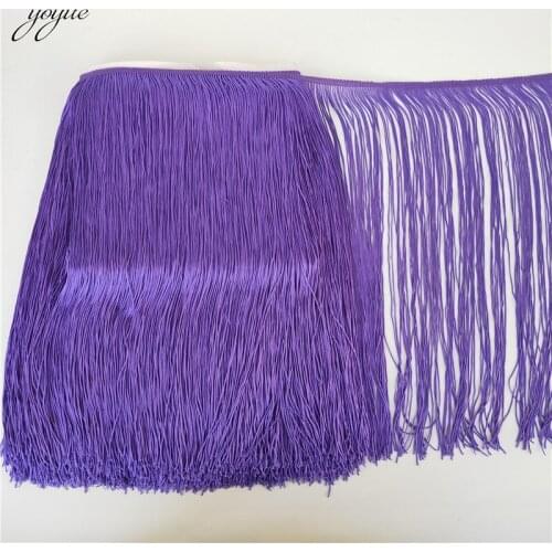10Yards/lot 50cm Wide Purple Lace Fringe Trim Tassel Fringe Trimming For DIY Latin Dress Stage Clothes Accessories Lace Ribbon