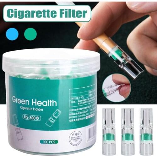 100Pcs Disposable Tobacco Cigarette Filter Smoking Reduce Tar Filtration Cleaning Holder Container Smoking Accessories GQ