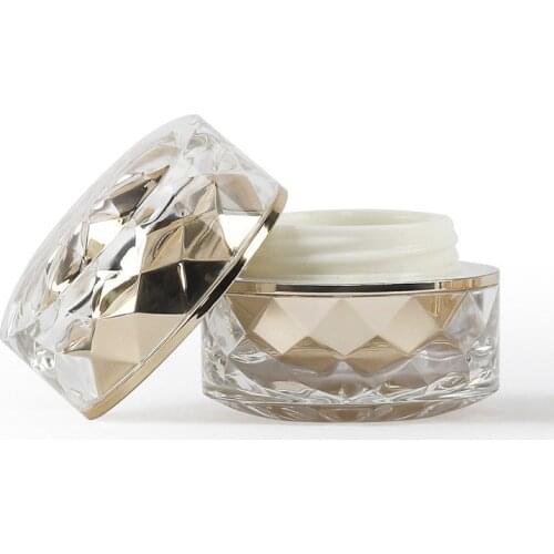 100pcs 7g Empty Upscale Refillable Clear Acrylic Cream Lotion Sample Jar Pot Containers Diamond Shape Cosmetic Bottle