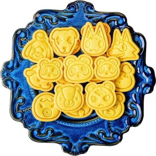 14pcs Cookie Mold Japeness Game Animal Crossing Cookie Biscuit Stamp Press Mould Cookie Cutter Sugarcraft Fondant DecoratingTool